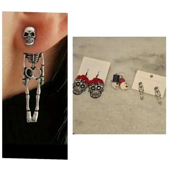 Skeleton earrings accessories new - Picture 1 of 11